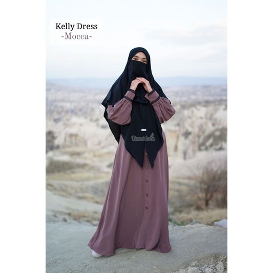 Kelly dress by Khizaanah sunnah | Gamis renda Hitam XL