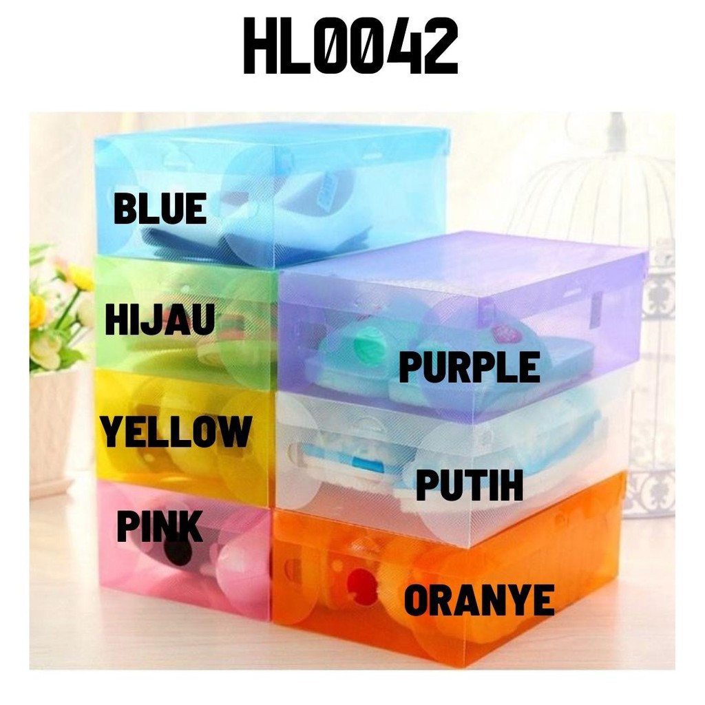 MOGYMOGY HL0042 Kotak Sepatu Lipat Transparan Serbaguna Shoes Box Organizer Multifungsi