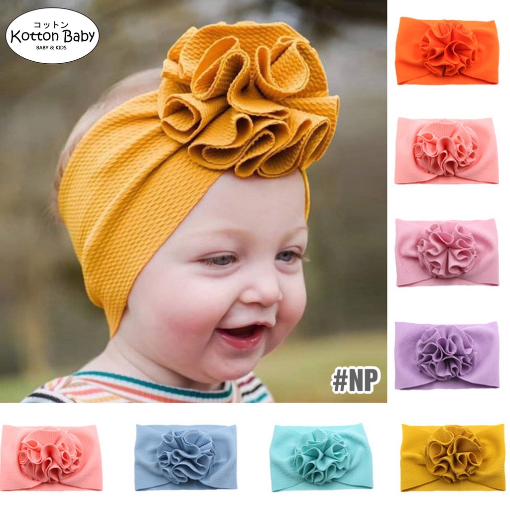 (Big Bow) Bandana bayi headband jumbo donut bunga premium import pita anak perempuan catalog QUIN NP