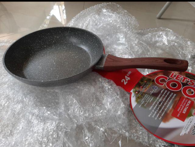 Ki0648 Cypruz 26cm Kuali Marble With Lid Induksi Wok Tutup Kaca