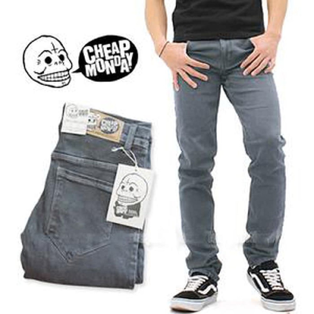 Celana Soft Jeans / Pensil Strecth Slimfit Skinny Pria Warna Abu