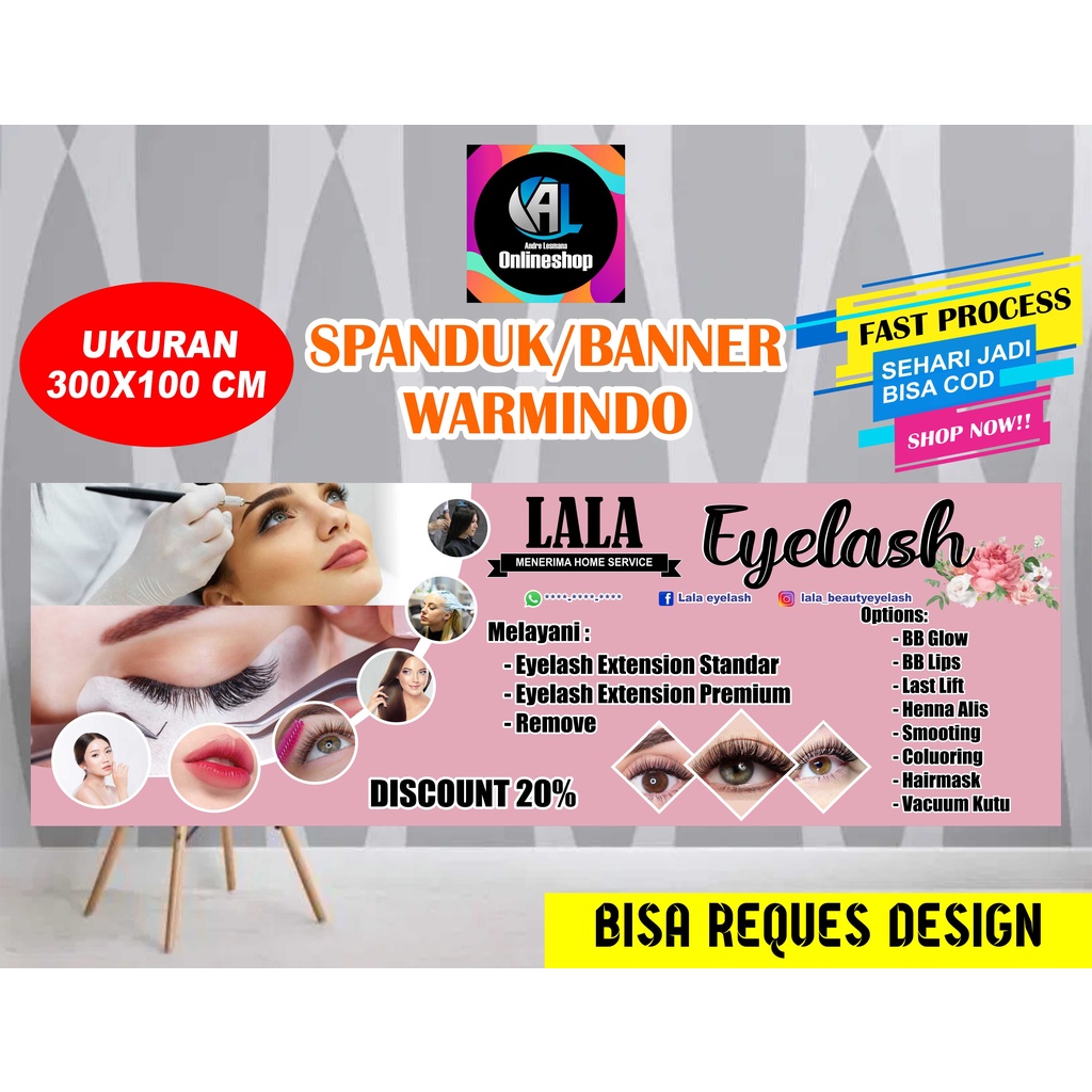 Spanduk, Banner Eyelash Extension Model C