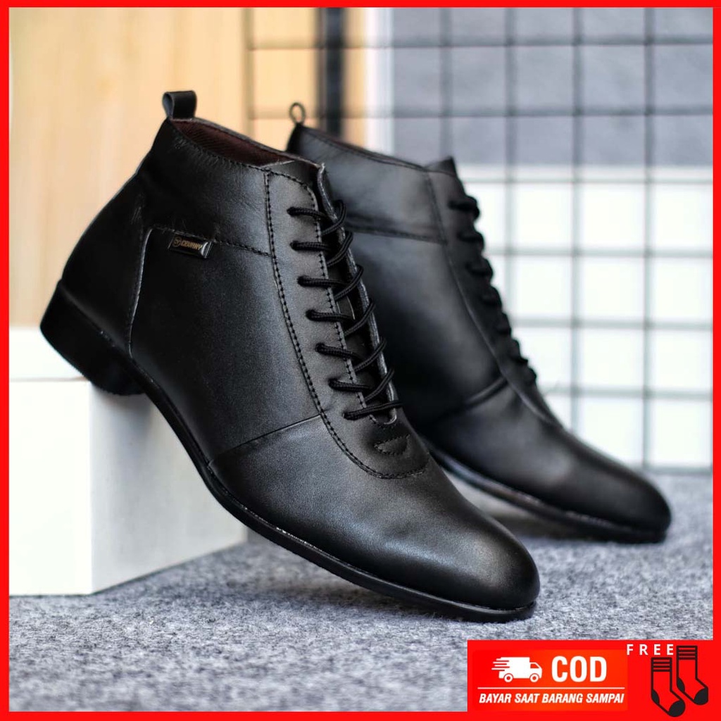 MOLK|Sepatu Formal Pantofel Pria Hitam Kulit Asli Kerja Kantoran Original