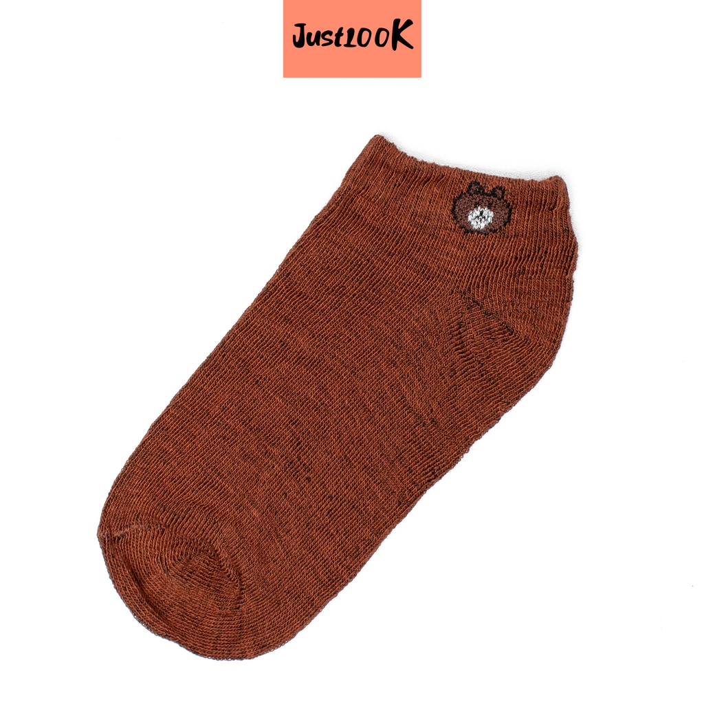 JustLook Kaos Kaki Brown Pendek Model Semata Kaki - Kaos Kaki Ankle Brown Import High Quality-8