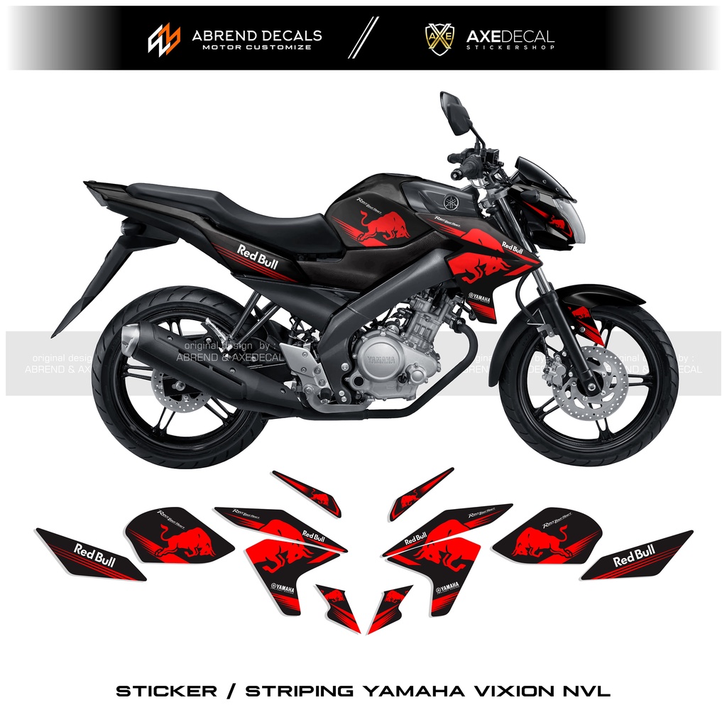 STRIPING YAMAHA VIXION NVL REDBULL / STIKER MOTOR VIXION BARU / STOCK DECALS