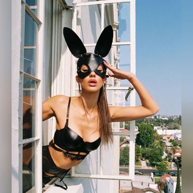 Bad Bunny sexy Mask topeng bunny leather