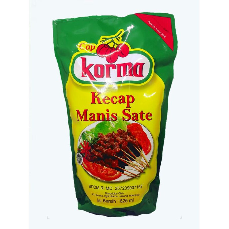 

Kecap Cap Korma - Manis Sate Refill - Pouch 625 Ml - Karton isi 12