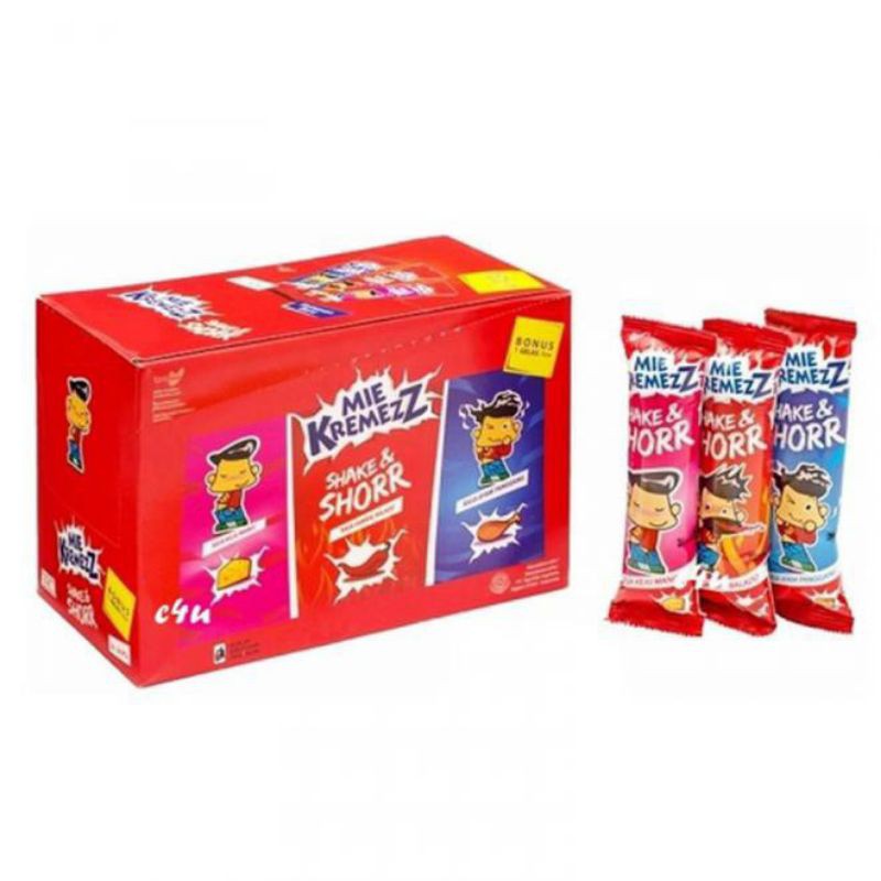 

Mie Kremezz Shake & Shor Makanan ringan 1 box isi 24pcs