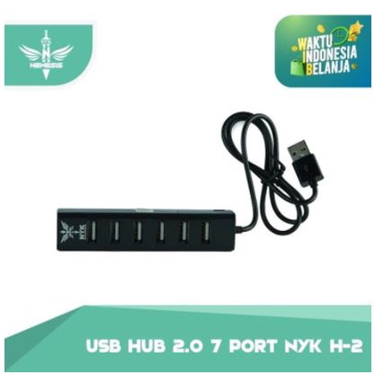 Usb 2.0 hub nyk 7 port 480Mbps 2TB slim for laptop pc macbook h-02 h02 - Terminal usb2.0 7 slot