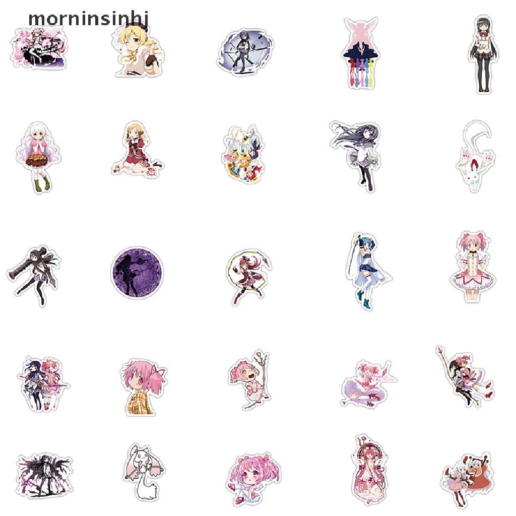 Mornin 50pcs Stiker Graffiti Kartun Madoka Untuk Kopermotor