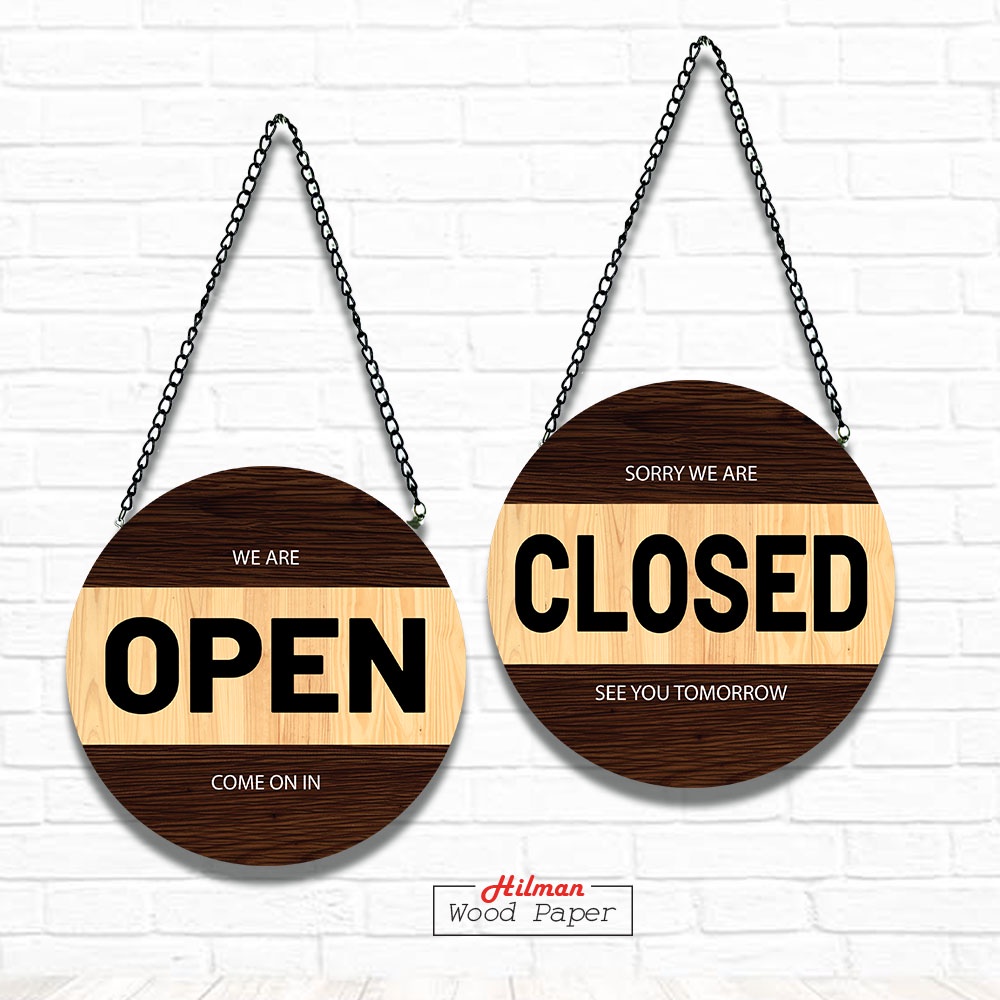 Jual Sign Open Close Papan Nama Buka Tutup Hiasan Dinding Dekorasi