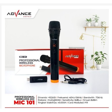 Mic Wireless single Advance 101 ORIGINAL Bergaransi Microphone / Mikrofon Murah