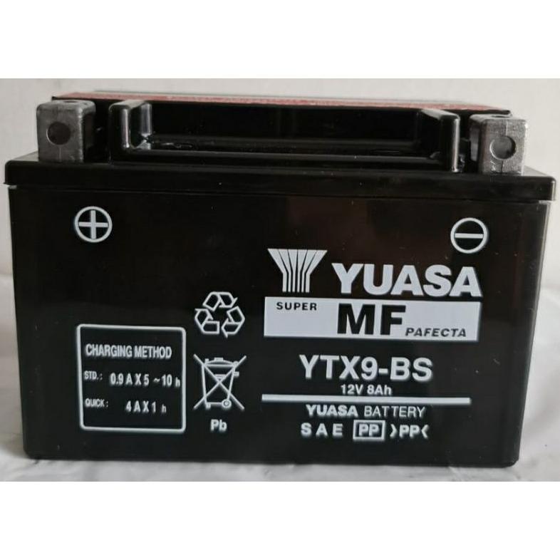 AKI ACCU YTX9-BS YUASA 12V 8Ah Motor Ninja 250 Fi, KTM DUKE 200, Burgman, SYM, Z800 Accu kering