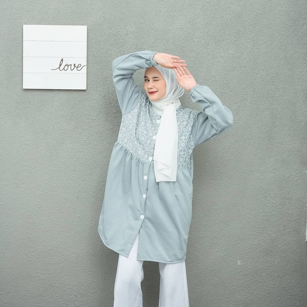 Nara Grosir - Aisyah Long Outer | Fashion Terkini | Sweater Termurah