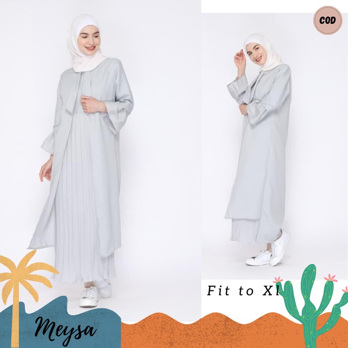 BAJU MUSLIM WANITA GAMIS DRESS FASHION WANITA MUSLIM REMAJA SIMPLE CASUAL LUVENA PLISKET MK264