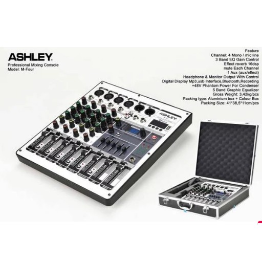 Mixer Ashley M Four MFour Original 4 Channel Bluetooth USB free hardcase