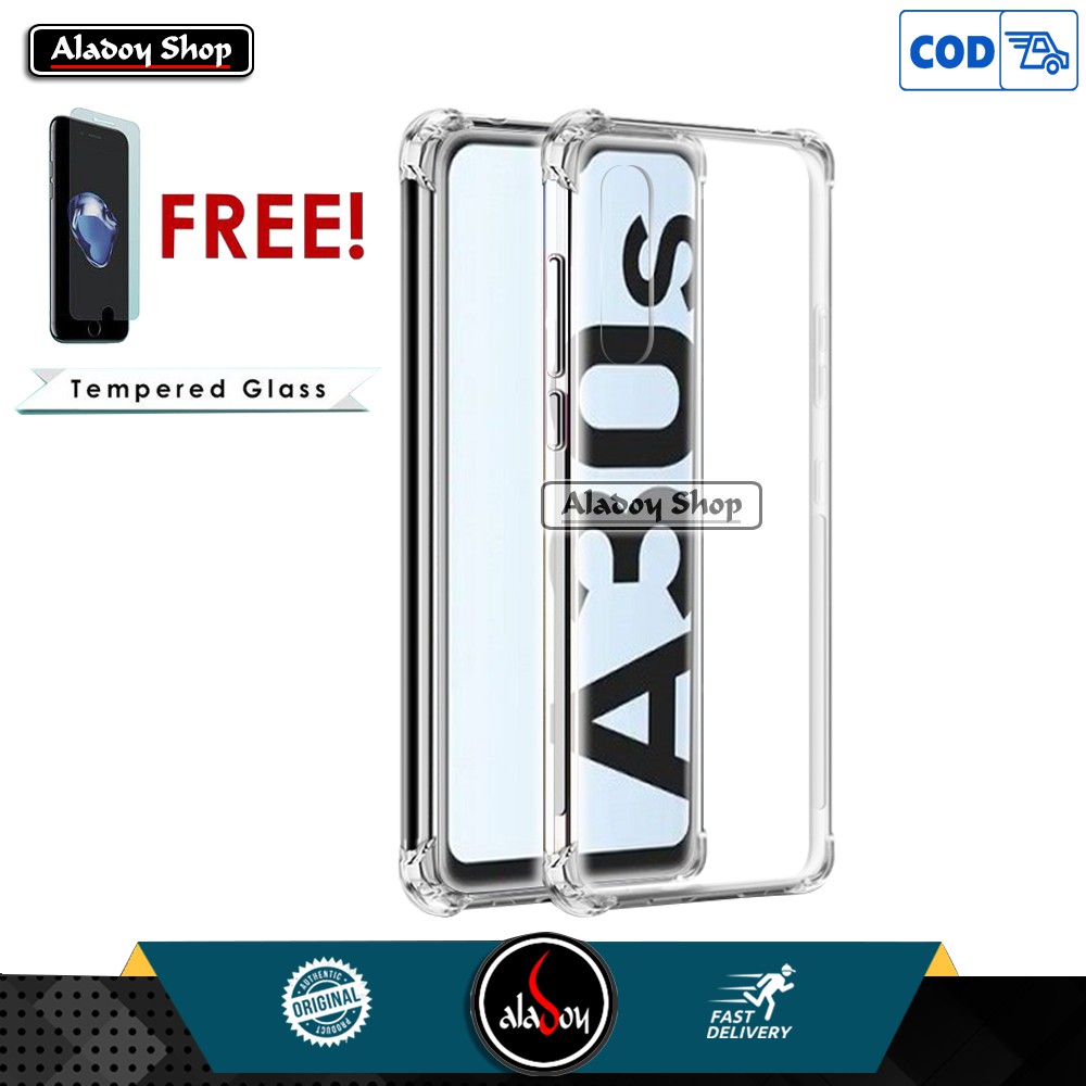 PROMO Case Free Tempered Glass Clear SAMSUNG A30S A50 A50S Anticrack Shockproof Premium Softcase