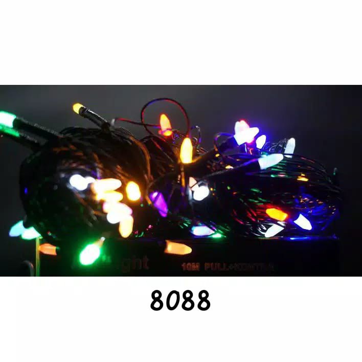 Lampu Hias 10 Meter 100 LED Kabel Hitam Bervarian / Lampu TUMBLR