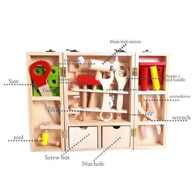  Tool  Box  Mainan Bengkel Kayu  Shopee Indonesia