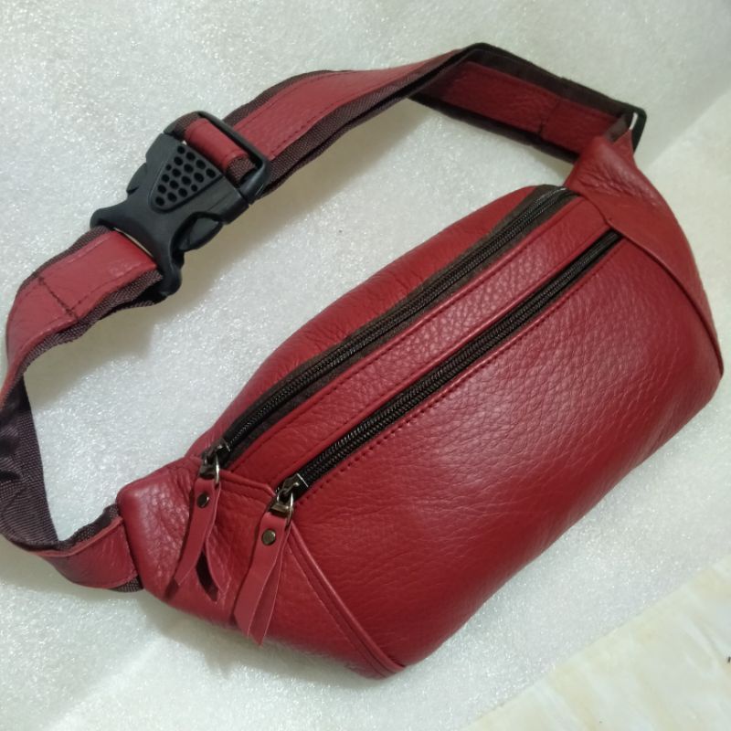 Waist bag kulit asli bahan kulit