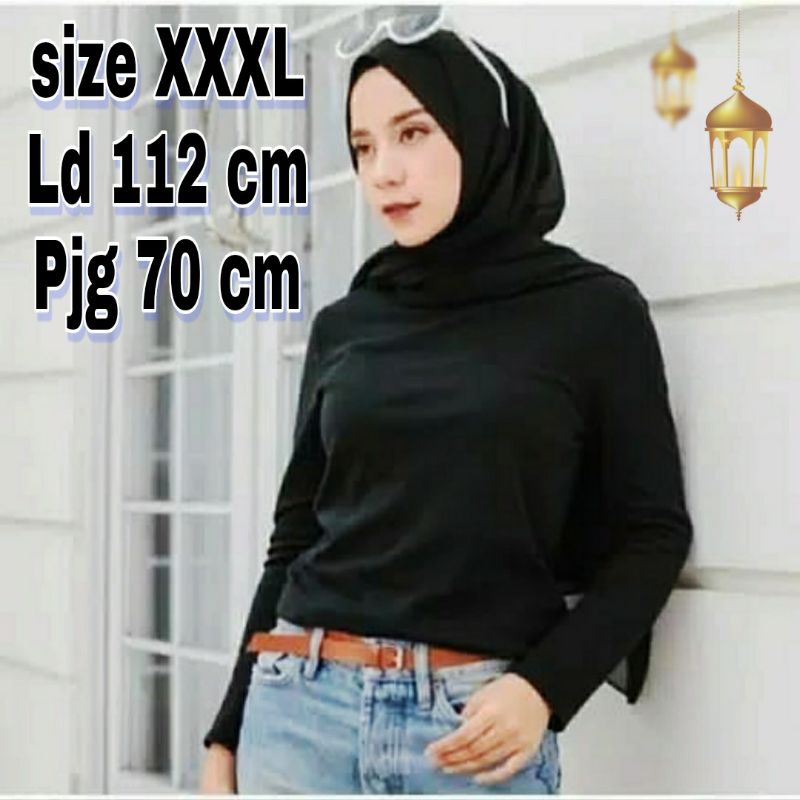 manset wanita jumbo size XXXL BIG SIZE kaos lengan panjang jumbo wanita/cewek bahan kaos spandex