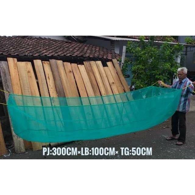 Keramba Ikan,Waring Ikan,Jaring Ikan,Jaring Hijau,Hapa Benih Ikan,Keramba Tambak 300cm×100cm×50cm