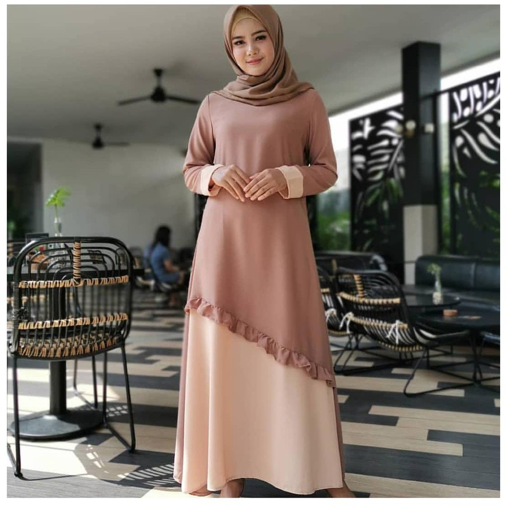 GAMIS HAYU MAXI Bahan MOSSCRAPE Baju Gamis Wanita Terbaru 2020 Baju Gamis Wanita Jumbo Murah