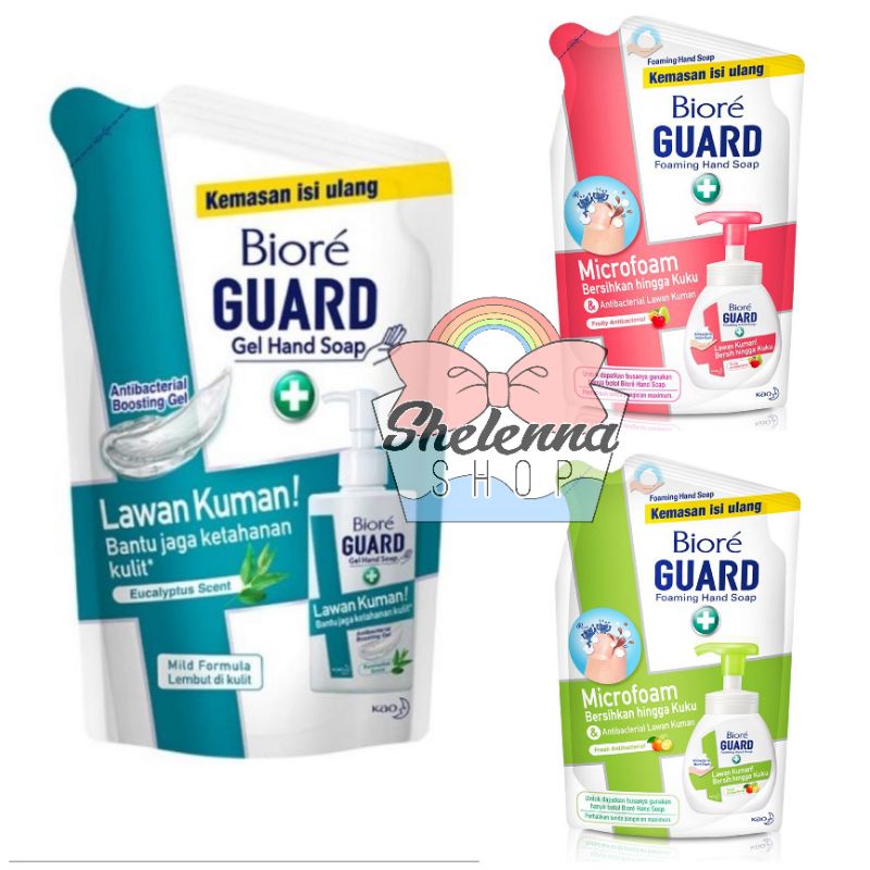 Biore GUARD Gel Hand Soap Eucalyptus Scent / Fresh Antibacterial / Fruity refill  dan botol 200 / 250 ml hand wash sabun