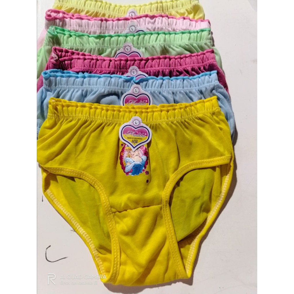 6 Pcs Celana Dalam Anak-anak Perempuan / CD anak Perempuan / Cangcut anak Nadia Berkualitas