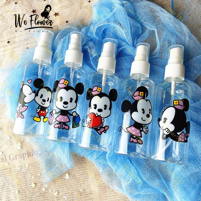 (We) 100ml Botol Spray Kosong Isi Ulang Desain Kartun Mickey/Minnie Mouse