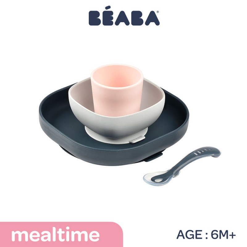 Beaba Silicone Meal Set Piring Mangkuk Anak - Night Blue