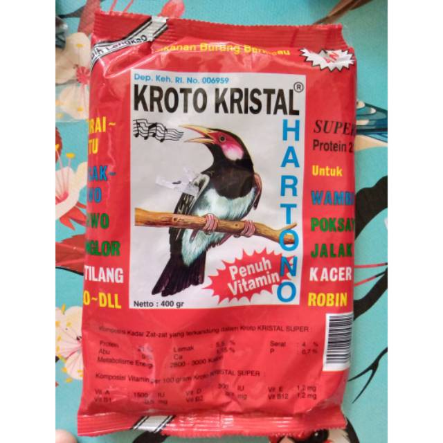 Kroto Kristal Pakan Burung Berkicau / Kroto Kristal Hijau / Kroto Kristal Merah
