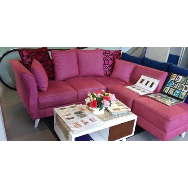 Sofa L retro pink meja duco