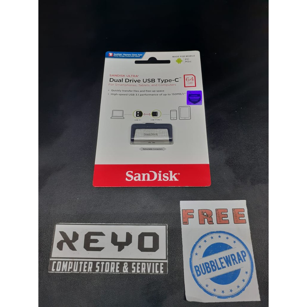 Flash Disk Flashdisk Sandisk Dual Drive OTG USB 3.0 Type C DDC2 64GB