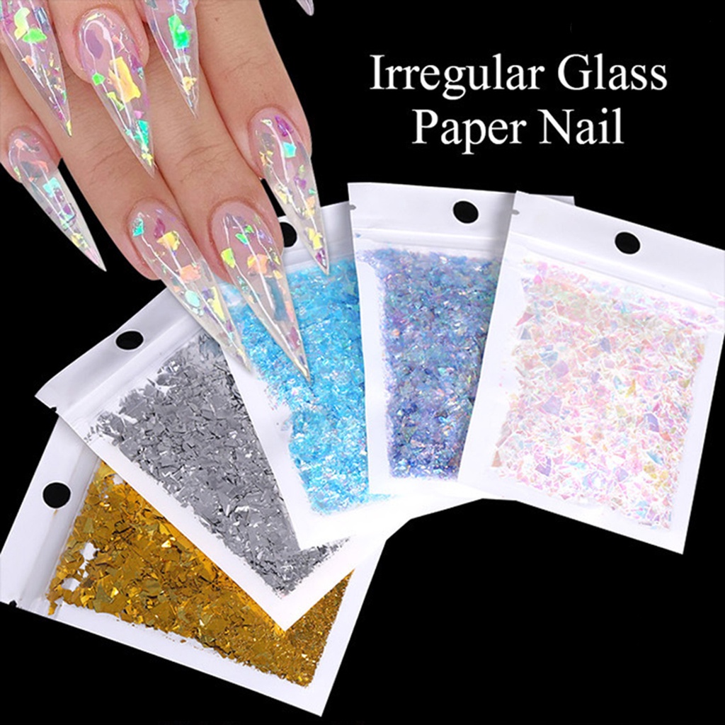 Kertas Payet Glitter Bentuk Irregular Untuk Dekorasi Nail Art