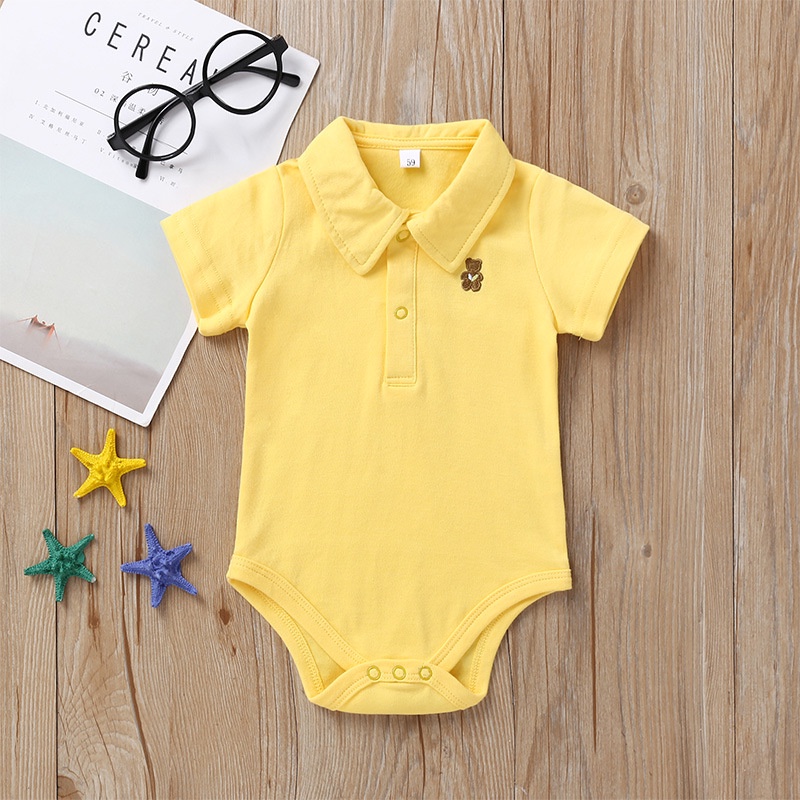 Baju bayi jumpsuit baby motif bear Polo Short Sleeved