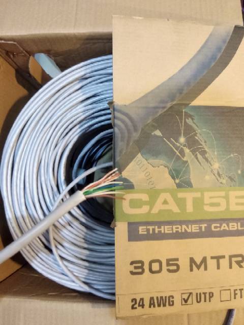 Kabel Lan UTP Cat5E 30 meter siap pakai sudah dicrimping rj45 dan plug booth