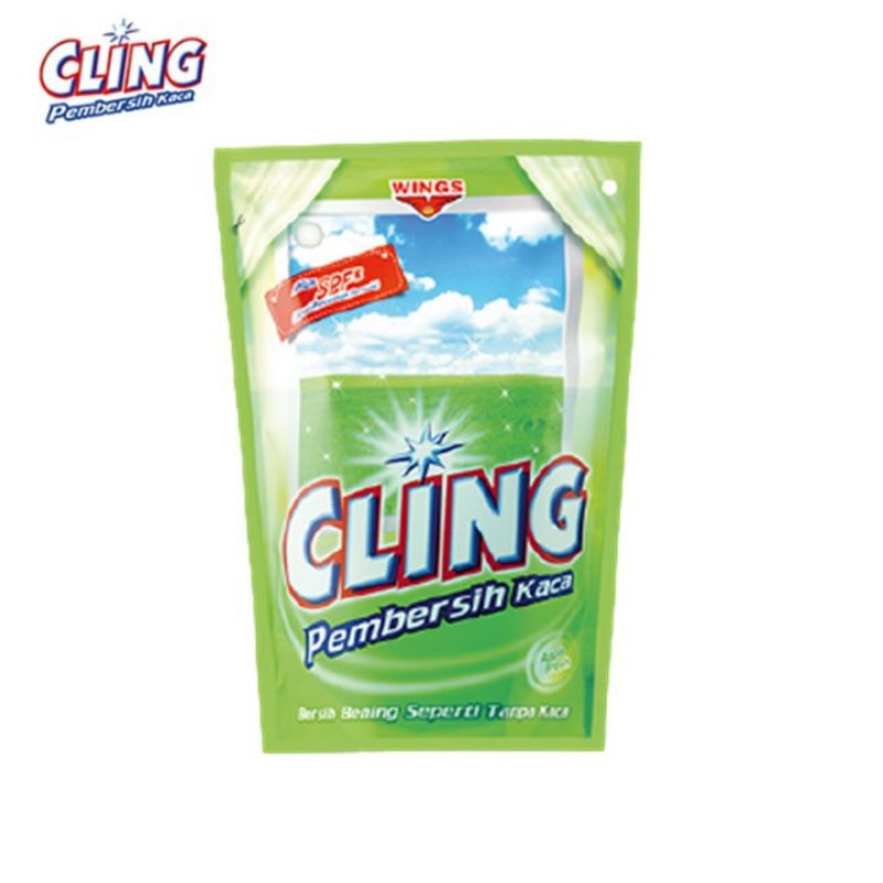 CLING Pembersih Kaca Apple Fresh Hijau 425ML Refill