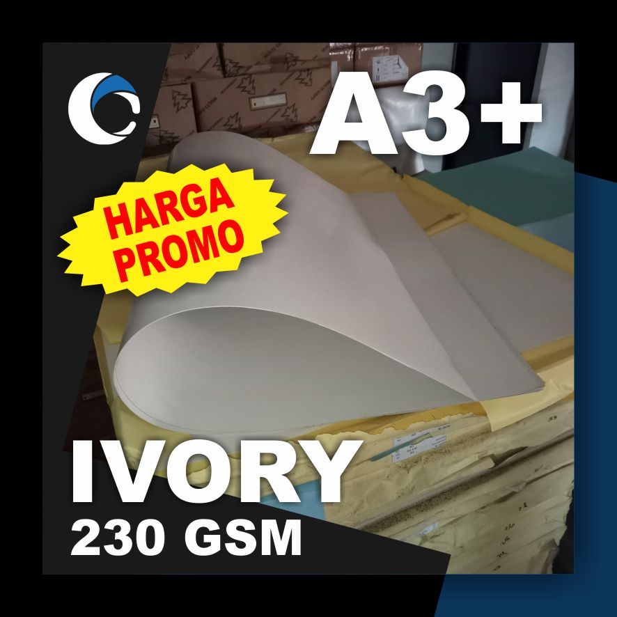 

KERTAS IVORY 230 GSM Uk [ A3+ ] 32 cm X 48,5 cm ( 50 LEMBAR )