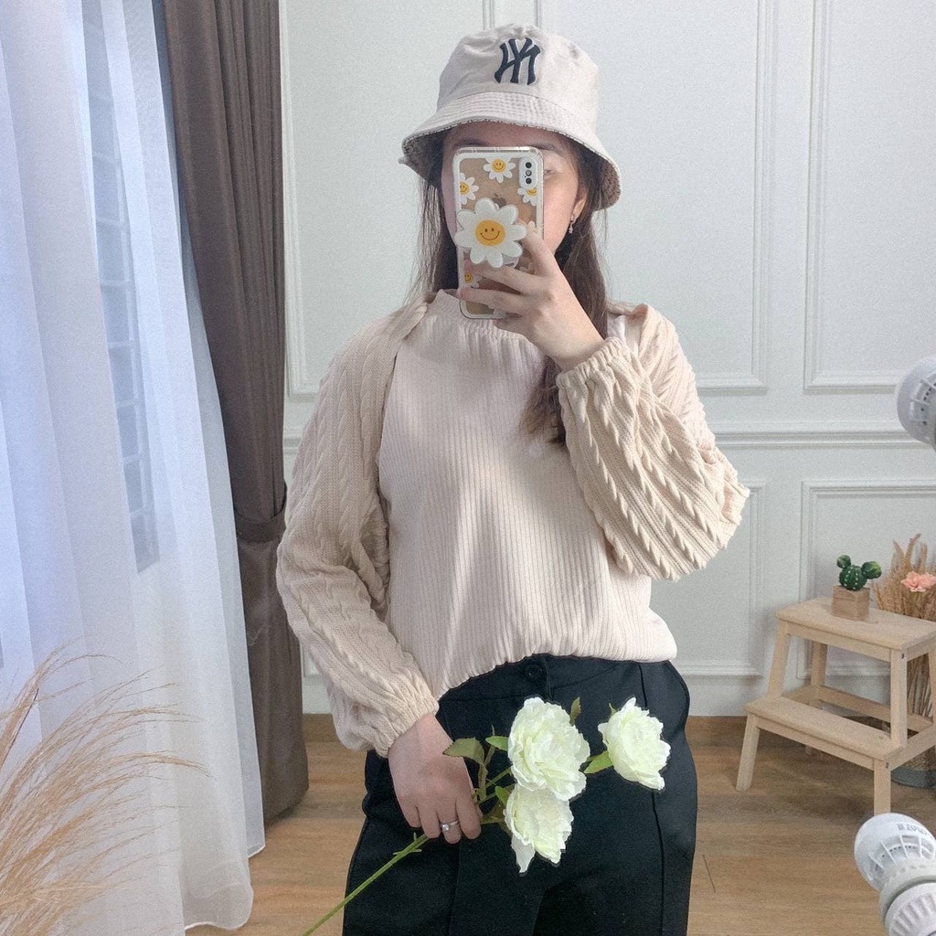 (CUCI GUDANG) Miu Blouse with Outer - Set Baju dan Cardigan / Setelan Blouse / Set Blouse / Set Baju