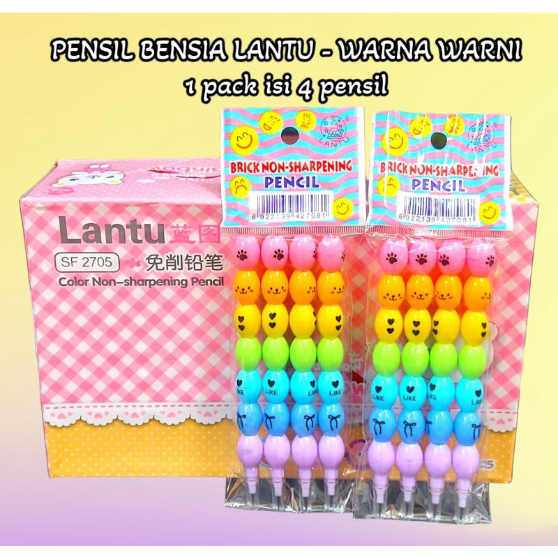 

pensil tulis Lantu cabut pasang warna warni satu pack dapat 4 pcs