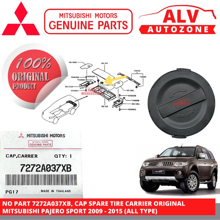 TUTUP BAN SEREP CADANGAN BOX CARGO ORIGINAL PAJERO SPORT 7272A037XB