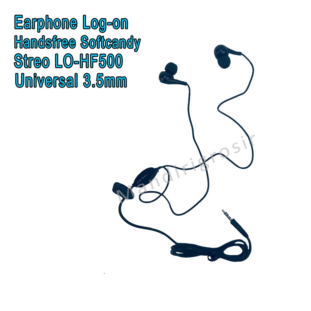 Earphone Log-on * Universal Handsfree * Softcandy * Streo LO-HF500 *3.5 mm