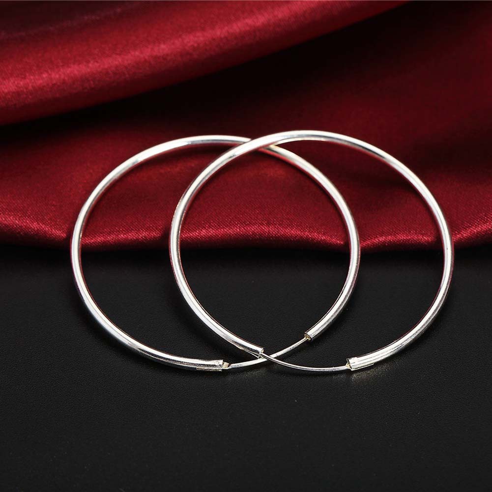 Anting Bulat Sterling Silver 925 dengan Kristal untuk Wanita