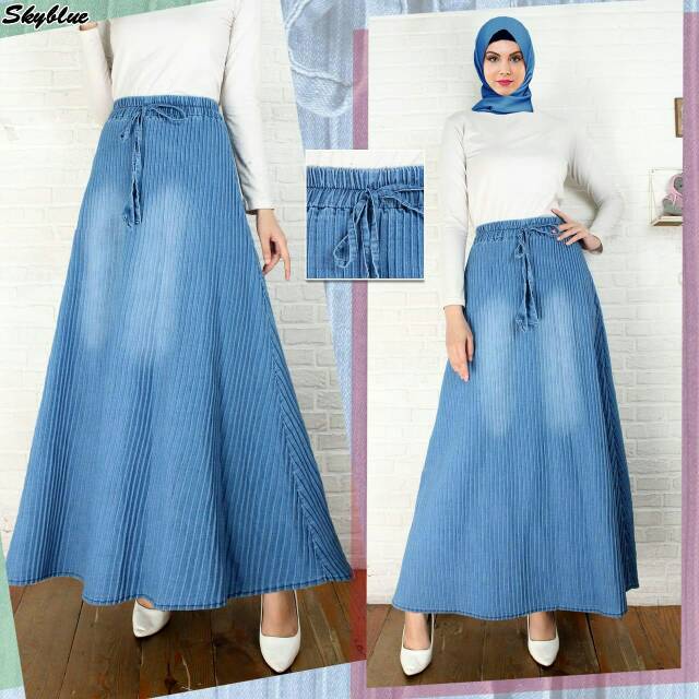 ROK PLISKET JEANS /Rok jeans wanita