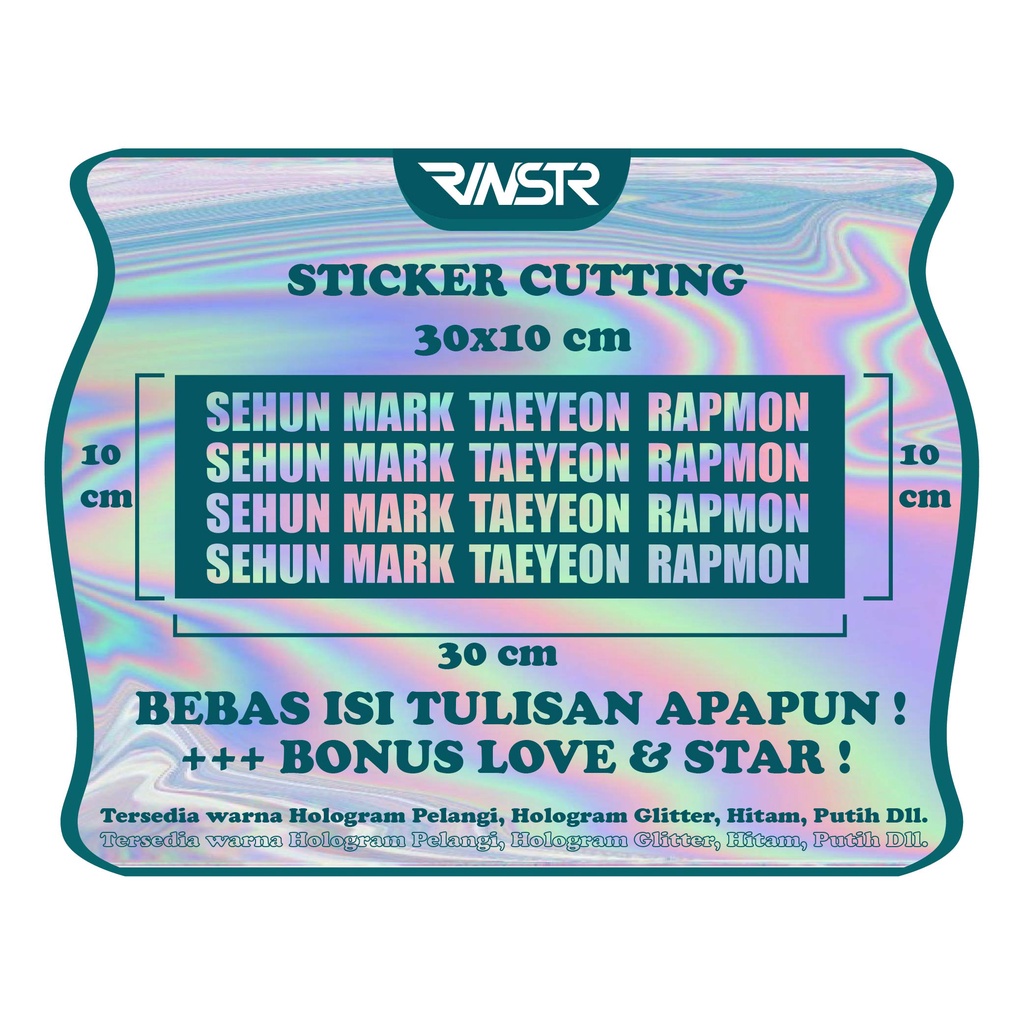 

CUTTING STICKER PER LEMBAR 30x10cm MURAH DAN CEPAT