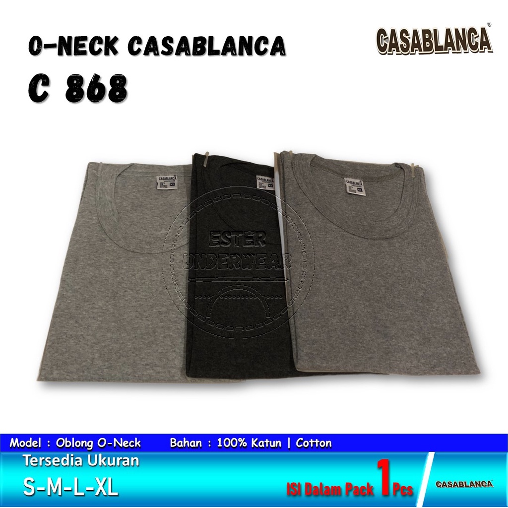 CASABLANCA Kaos Oblong Pria Dewasa R-neck C 868 Isi-1