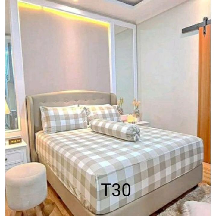 Sprei Aesthetic Kotak Kotak Tinggi 30Cm/Sprei Aesthetic Korea .,. ,