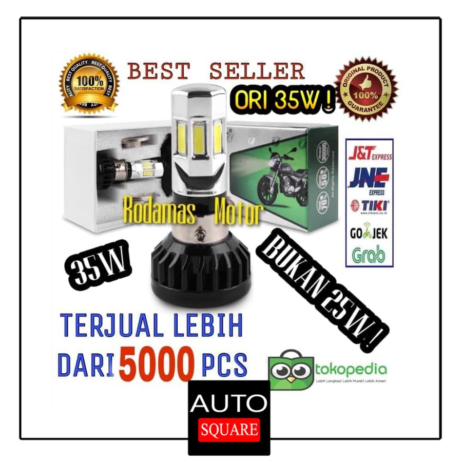 (PROMO) Lampu Motor LED 6 Sisi RTD 35WATT  3 Sisi RTD 30WATT  ORIGINAL  - Putih 3 SISI