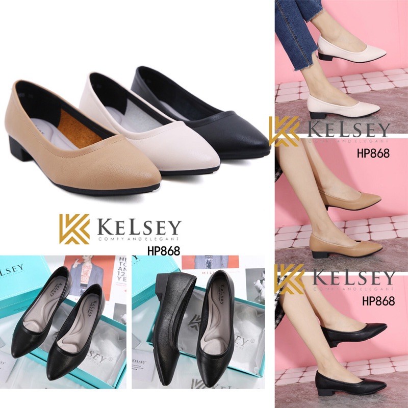 (GRATIS ALAS KAKI) NICOLE Sepatu Flat shoes wanita Kelsey HP868 / Sepatu Kerja Wanita Import